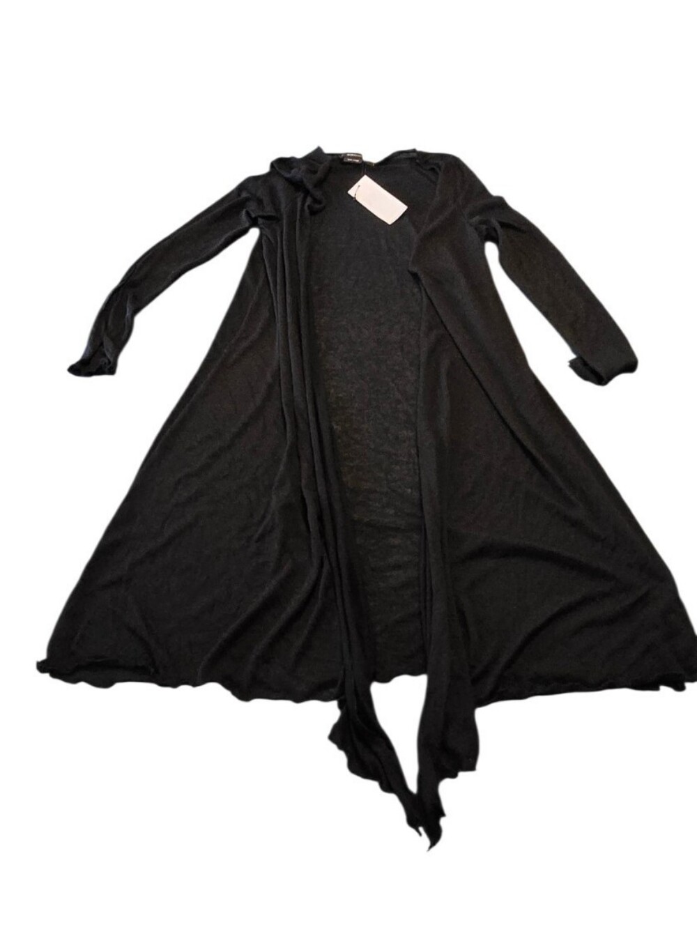 NWT BCBG Black Open-Front Lightweight Longsleeve  Long Cardigan SizeXS/S i37